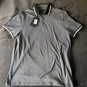 Mens Ted Baker SS Stripe Detail Polo Size 5 Dark Green